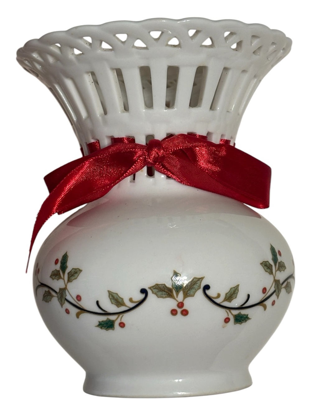 MIKASA Holiday Lace 6” Vase